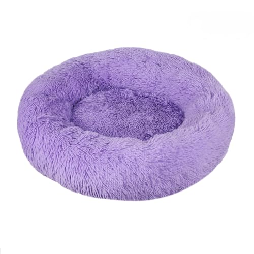 Weiches und bequemes Haustiernest für Hunde und Katzen, lang, Plüsch, rund, Winterbedarf, lila Weiches und bequemes Haustiernest für Hunde und Katzen, lang, Plüsch, rund, Winterbedarf, lila von DEJIN