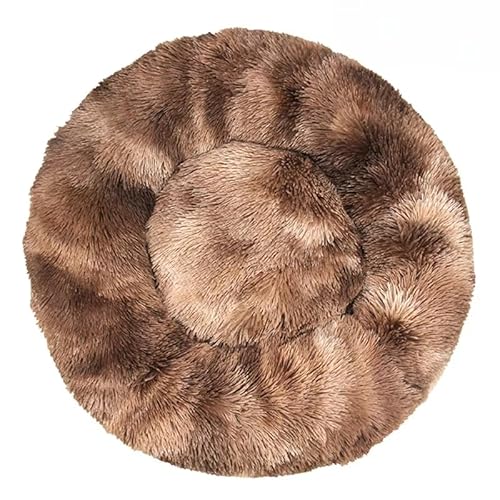 Weiches und bequemes Haustiernest für Hunde und Katzen, langes Plüschbett, rund, Winterbedarf, Batik-Kaffee Weiches und bequemes Haustiernest für Hunde und Katzen, langes Plüschbett, rund, Winterbedarf, Batik-Kaffee von DEJIN