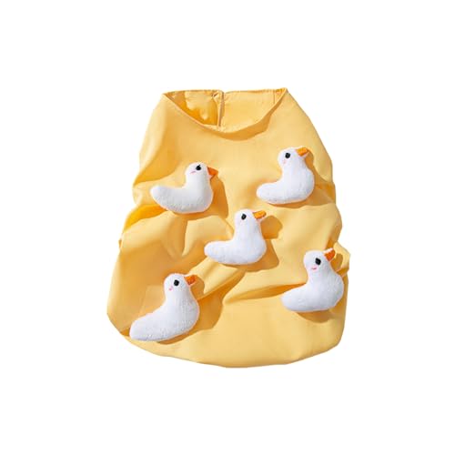 Hund Frühling Gelbe Weste Für Dog Boy Girl Hunde Für Innen Und Außen Nutzungs Cartoon Kleidung Outfit Haustier Stylish Welpen Duck Outfits von DEKKRYNFV