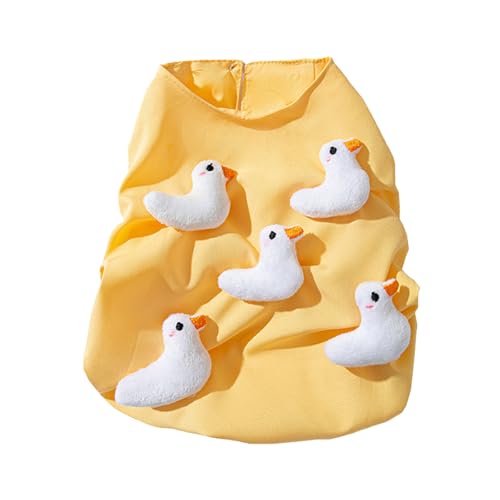 Hund Frühling Gelbe Weste Für Dog Boy Girl Hunde Für Innen Und Außen Nutzungs Cartoon Kleidung Outfit Haustier Stylish Welpen Duck Outfits von DEKKRYNFV