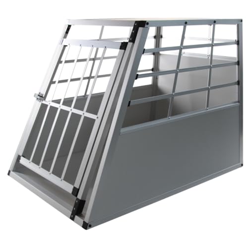 Premium Hundetransportbox 69x54x50 cm Hundebox Aluminium Autotransportbox Hund von DEKO VERTRIEB BAYERN