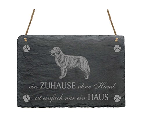 Schiefertafel Golden Retriever « EIN ZUHAUSE OHNE HUND IST EINFACH NUR EIN HAUS » Schild mit Hunde Motiv - Türschild Wanddeko Türdeko Familie von DEKOLANDO