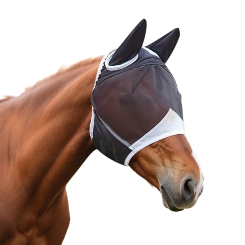Fliegenmaske Pferd UV Schutz Fliegenhaube Pferd Fliegenmaske Comfort Breathability Fliegenohren Horse Fly Mask für Horse Fliegenhaube Fliegenmaske Pferd UV Schutz Fliegenhaube Pferd Fliegenmaske Comfort Breathability Fliegenohren Horse Fly Mask für Horse Fliegenhaube von DELAESI