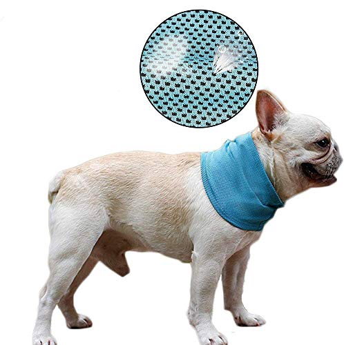 DELIFUR 2 Stück Hund Instant Cooling Schal Sommer Haustier Bandana Katzenhalsband Eistücher für Bulldogge (S) von DELIFUR