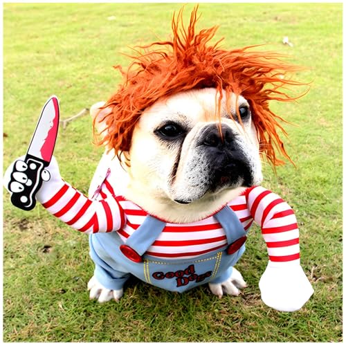 DELIFUR Hund Schreckliches Kostüm Haustier Halloween Kleidung Katze Cosplay Party Anzug Lustiges Hundekostüm Kleine bis große Hunde (S) Good Dog von DELIFUR