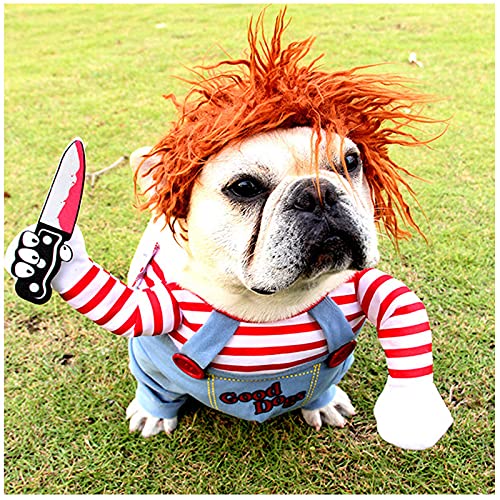 DELIFUR Hund Schreckliches Kostüm Haustier Halloween Kleidung Katze Cosplay Party Anzug Lustiges Hundekostüm Kleine bis große Hunde (XL) Good Dog von DELIFUR