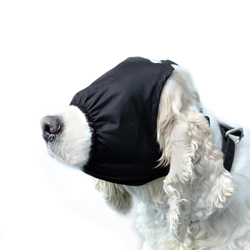 DELIFUR Hundeberuhigungskappe Augenmaske Nylon Schattierung Haustier Angstmaske Maulkorb für die Pflege Anti-Auto-Krankheit (L) von DELIFUR