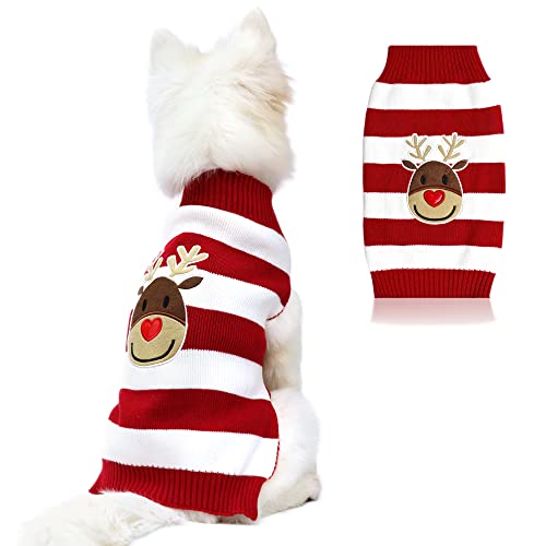 DELIFUR Urlaub Weihnachten Rentier Pullover Hundepullover Jahr Weihnachten Pullover Haustierkleidung für kleine Hunde und Katzen(XL) von DELIFUR