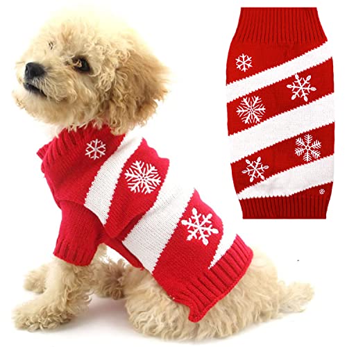 Hunde-Schneepullover mit Schneemann von Delifur, Weihnachtspullover für den Hund, Pullover für Sylvester und Weihnachten für Haustiere, Kleidung für kleine Hunde und Katzen von DELIFUR