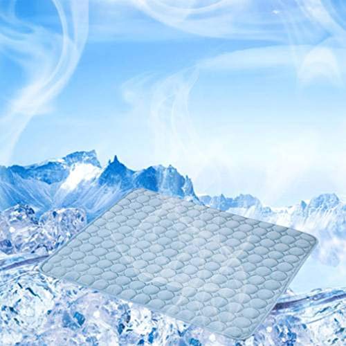 Haustier-Eiskissen, gute Atmungsaktivität, Schweißabsorption, schnelltrocknend, waschbar, faltbar, trocken (weiß, 40,16 x 61,4 cm) von DELIMALI