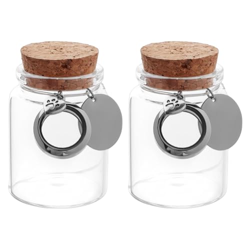DELORIGIN 2 Gedenkflasche Mit Medaillon Urnenanhänger Für Tierhaare Urne Für Hunde Und Katzen Andenkenglas Mit Leeren Stempelanhängern Beileidsgeschenk Für Haustiere Asche Fell Und Haare DELORIGIN 2 Gedenkflasche Mit Medaillon Urnenanhänger Für Tierhaare Urne Für Hunde Und Katzen Andenkenglas Mit Leeren Stempelanhängern Beileidsgeschenk Für Haustiere Asche Fell Und Haare von DELORIGIN