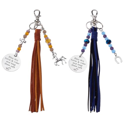 DELORIGIN 2 Stück Pferdesattel Und Zaumzeug Clip „Bless This Horse Rider Keep Safe“ Zaumzeug Sattelschnüre Schlüsselanhänger Anhänger Reitsport Hängeornament DELORIGIN 2 Stück Pferdesattel Und Zaumzeug Clip „Bless This Horse Rider Keep Safe“ Zaumzeug Sattelschnüre Schlüsselanhänger Anhänger Reitsport Hängeornament von DELORIGIN