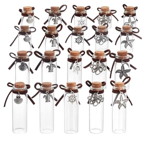 DELORIGIN 20 Stück Gedenkglas Für Tierfell 20 Stile Meerestiere Motiv Fläschchen Mit Anhängern Aus Legierung Transparente Leere Glasflaschen Für Asche Oder Haare Haustiergeschenk DELORIGIN 20 Stück Gedenkglas Für Tierfell 20 Stile Meerestiere Motiv Fläschchen Mit Anhängern Aus Legierung Transparente Leere Glasflaschen Für Asche Oder Haare Haustiergeschenk von DELORIGIN