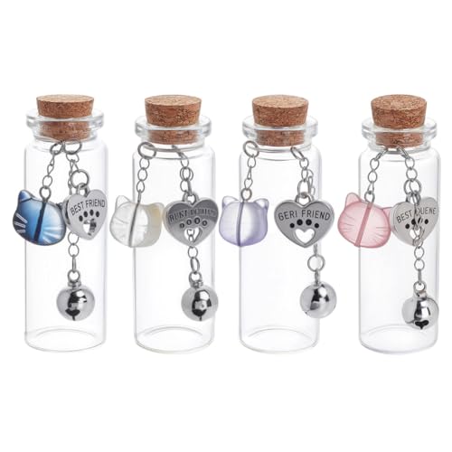 DELORIGIN Gedenkglas für Haustiere, 4 Stile, transparent, Glas, leere Flasche mit Glöckchen, Katzen-Charm, herzförmige Plakette, Fläschchen für Asche oder Haare, für Hund oder Katze, Andenken DELORIGIN Gedenkglas für Haustiere, 4 Stile, transparent, Glas, leere Flasche mit Glöckchen, Katzen-Charm, herzförmige Plakette, Fläschchen für Asche oder Haare, für Hund oder Katze, Andenken von DELORIGIN