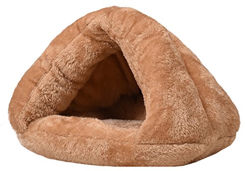 Haustierzelt, Höhlenbett for kleine und mittelgroße Welpen, Kätzchen, Hunde, Katzen, Haustiere, Schlafsack, dickes Fleece, warm, weich, Hundebett, Kuschelhöhle, Nest, gemütliches Bett for Katzenwelpen von DELURA