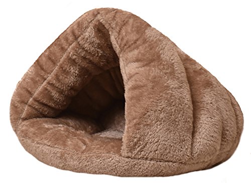 Haustierzelt, Höhlenbett for kleine und mittelgroße Welpen, Kätzchen, Hunde, Katzen, Haustiere, Schlafsack, dickes Fleece, warm, weich, Hundebett, Kuschelhöhle, Nest, gemütliches Bett for Katzenwelpen von DELURA