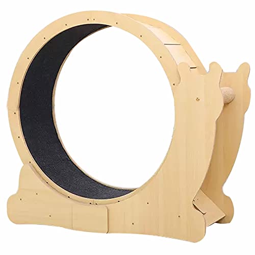 Holzfarbenes Katzenrad-Trainingslaufband, Indoor-Katzensportspielzeug mit Sicherungsstift, for körperliche Aktivität und zur Reduzierung von Langeweile, einfach zu montieren (Size : L) von DELURA