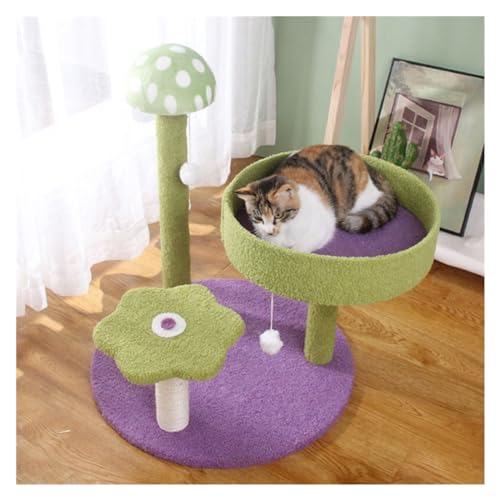 Katze Klettergerüst Lustige Katze Scratch Pilz Scratcher for Katzen Sofa Protector Sisal Katzen Scratch Board Scratcher Pet Liefert Einfach zu montieren (Color : Blue) von DELURA