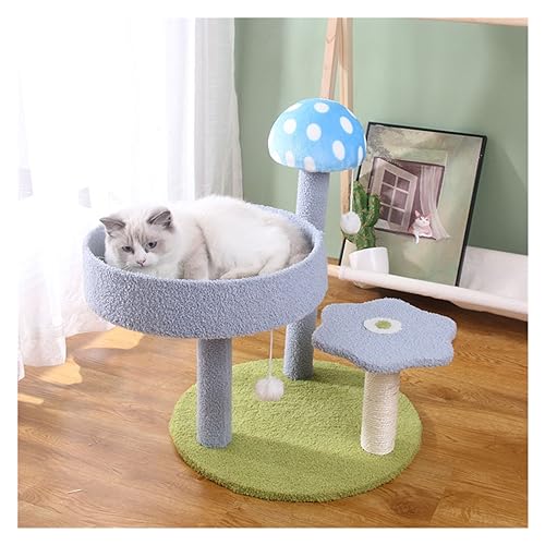 Katzenkratzer, Katzenbaum, Haus, Kratzbaum for Katzen, Kletterregal, Katzenbaum, Turm, Eigentumswohnungsmöbel, Haustierprodukte, Kratzrahmen Einfach zu montieren (Color : Blue) von DELURA