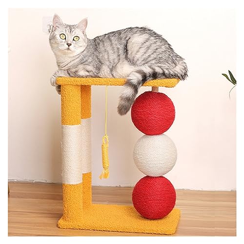Katzenkratzer, Katzenbaum, Haus, Kratzbaum for Katzen, Kletterregal, Katzenbaum, Turm, Eigentumswohnungsmöbel, Haustierprodukte, Kratzrahmen Einfach zu montieren (Color : Orange) von DELURA