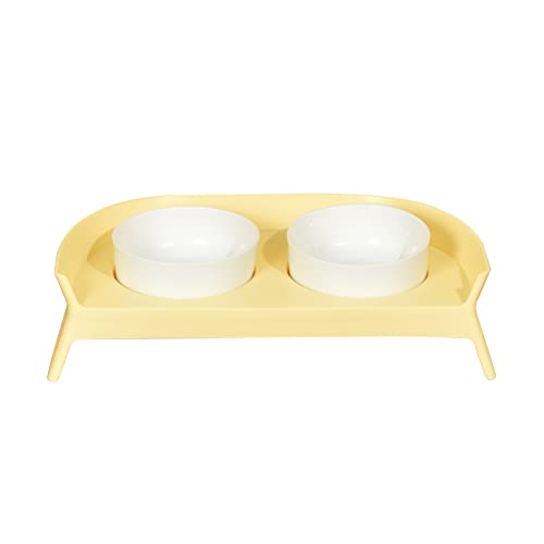 Katzenprodukte Täglicher Bedarf for Katzen, Näpfe Erhöhter Nackenschutz, doppelter Napf for Hunde, Katzen, Haustiere, doppeltes Hundewasser, Futter for Hunde, Katzen, Haustiere (Color : Yellow White Katzenprodukte Täglicher Bedarf for Katzen, Näpfe Erhöhter Nackenschutz, doppelter Napf for Hunde, Katzen, Haustiere, doppeltes Hundewasser, Futter for Hunde, Katzen, Haustiere (Color : Yellow White von DELURA
