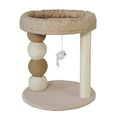 Kleiner Nest-Katzenbaum, Integrierter Katzenkletterrahmen, Multifunktionales Katzennest, Hängematte, Baumwollbett, Sisal-Katzenkratzsäule, Katzenspielzeug Einfach zu montieren (Color : Apricot Colour Kleiner Nest-Katzenbaum, Integrierter Katzenkletterrahmen, Multifunktionales Katzennest, Hängematte, Baumwollbett, Sisal-Katzenkratzsäule, Katzenspielzeug Einfach zu montieren (Color : Apricot Colour von DELURA