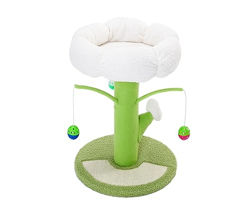 Kratzbaum Turm Eigentumswohnung Katze Kratzbaum Katzen Klettergerüst Haustiere Produkte Springen Karton Haustier Möbel Spielzeug Einfach zu montieren (Color : Green Tree) von DELURA