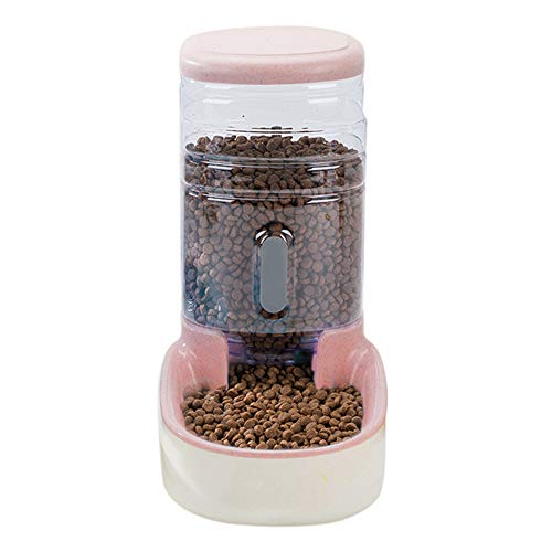 Welpen-Trinknapf, automatischer, auslaufsicherer Futter- und Wasserspender, Futterflasche for Hunde und Katzen, Heimtierbedarf / 406 (Color : Pink, Size : Food Feeder) von DELURA