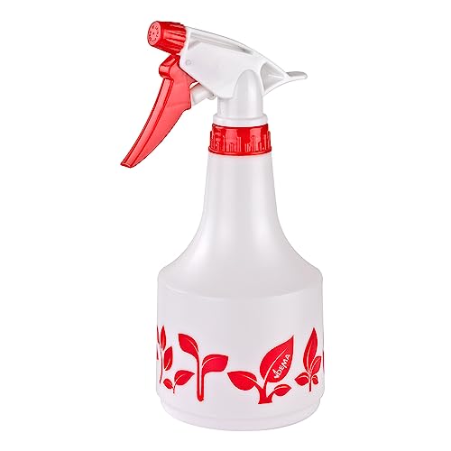 DEMA Kunststoff Sprühflasche Sprüher 500 ml mit Skala je 100 ml weiß rot für Garten/Zuhause/Werkstatt von DEMA