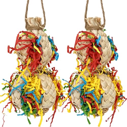 Vogelfutterspielzeug, Papageienschnitzel, Kauspielzeug zum Aufhängen, Sittiche, geschreddertes Papier, Vogelkäfig-Zubehör, Spielzeug für kleine Papageien, Sittiche, Liebesvögel, Nymphensittiche, 2 Vogelfutterspielzeug, Papageienschnitzel, Kauspielzeug zum Aufhängen, Sittiche, geschreddertes Papier, Vogelkäfig-Zubehör, Spielzeug für kleine Papageien, Sittiche, Liebesvögel, Nymphensittiche, 2 von DEMONTALK
