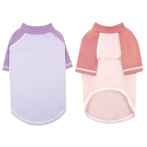 DENTRUN 2 Stück Hundeshirt, Hund Sommer Shirt, Hundekleidung für kleine Hund, Atmungsaktives und Weiches Shirt für Hunde, Spaziergänge im Park oder zu Hause, Chihuahua (Rosa, Lila XS) DENTRUN 2 Stück Hundeshirt, Hund Sommer Shirt, Hundekleidung für kleine Hund, Atmungsaktives und Weiches Shirt für Hunde, Spaziergänge im Park oder zu Hause, Chihuahua (Rosa, Lila XS) von DENTRUN