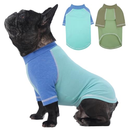 DENTRUN 2 Stück Hunde Shirt, Weiche Hund-Unterhemd T-Shirts, Atmungsaktives Leichtes Hunde Shirt, Partei, Festliche Tage, Phalanx(Blau, Grün L) DENTRUN 2 Stück Hunde Shirt, Weiche Hund-Unterhemd T-Shirts, Atmungsaktives Leichtes Hunde Shirt, Partei, Festliche Tage, Phalanx(Blau, Grün L) von DENTRUN