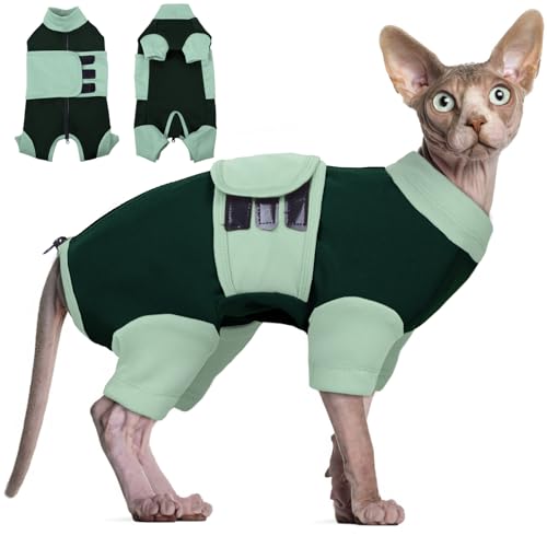 DENTRUN Beruhigungsweste für Katzen Angst Relief Jacke Katze Beruhigende Jacke mit Reißverschluss Vier-Bein-Stoff Feuerwerk Reisen (Blau, S) von DENTRUN