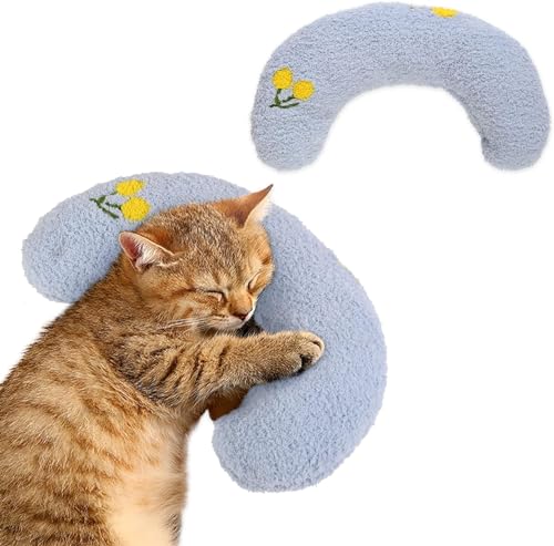 DENTRUN Cat Pillow Pets Soft Toy Cat Calming Pillow for Dog Anxiety Relief Puppy Hugging Pillow Neck U Shaped Pillow Dog Bed Cushion Sleeping Improve Comfort Cat Plush Toy von DENTRUN