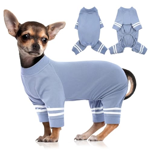 DENTRUN Hunde Pyjama, Jumpsuit für kleine Hunde, Hund Overall, Hundepullover, Hunde-Schlafanzug, Warm und Gemütlich Pyjama Hund, Vierbeinig Hundepullover DENTRUN Hunde Pyjama, Jumpsuit für kleine Hunde, Hund Overall, Hundepullover, Hunde-Schlafanzug, Warm und Gemütlich Pyjama Hund, Vierbeinig Hundepullover von DENTRUN