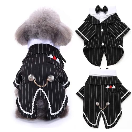 DENTRUN Hund Smoking Hochzeit Anzug Fliege Kleidung Tuxedo Weihnachten von DENTRUN