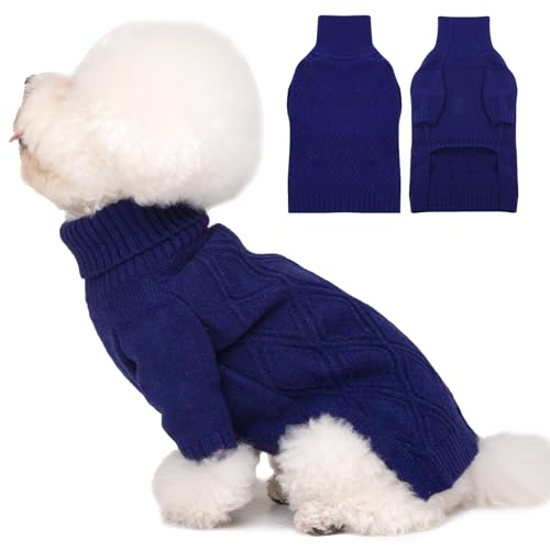 DENTRUN Hundepullover, Sweater für Hunde, Fleece Pullover Hund, Weich Hundepullover Fleece, Winter Warmer Hundepullover Kleine Hunde Rollkragen Strickpullover DENTRUN Hundepullover, Sweater für Hunde, Fleece Pullover Hund, Weich Hundepullover Fleece, Winter Warmer Hundepullover Kleine Hunde Rollkragen Strickpullover von DENTRUN