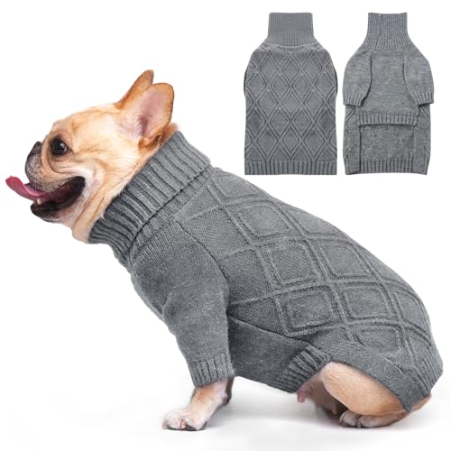 DENTRUN Hundepullover, Sweater für Hunde, Fleece Pullover Hund, Weich Hundepullover Fleece, Winter Warmer Hundepullover Kleine Hunde Rollkragen Strickpullover DENTRUN Hundepullover, Sweater für Hunde, Fleece Pullover Hund, Weich Hundepullover Fleece, Winter Warmer Hundepullover Kleine Hunde Rollkragen Strickpullover von DENTRUN