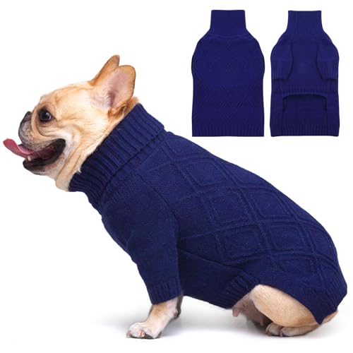 DENTRUN Hundepullover, Sweater für Hunde, Fleece Pullover Hund, Weich Hundepullover Fleece, Winter Warmer Hundepullover Kleine Hunde Rollkragen Strickpullover DENTRUN Hundepullover, Sweater für Hunde, Fleece Pullover Hund, Weich Hundepullover Fleece, Winter Warmer Hundepullover Kleine Hunde Rollkragen Strickpullover von DENTRUN