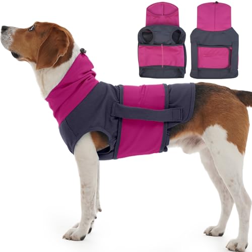 DENTRUN Hunde Beruhigungsweste, Ohrenschutz Hund, Hundemantel zur Linderung von Angst, Anti Stress Hunde Weste, Donner, Gehen Sie Raus (Blau, L) von DENTRUN