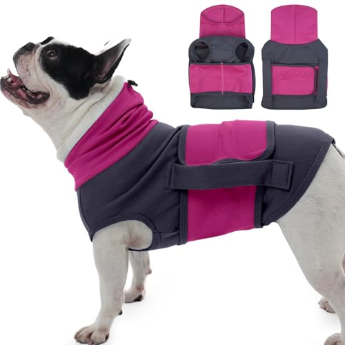 DENTRUN Beruhigungsweste für Hunde, Weich Hundemantel zur Linderung, Hunde Anti Stress Weste, Hund Beruhigungsweste mit Ohrenschutz, Reisen (Blau, M) von DENTRUN