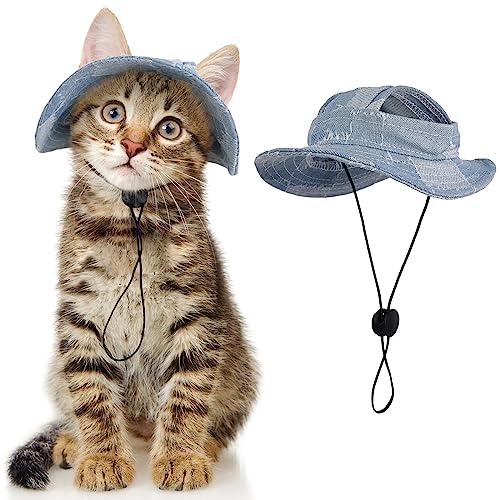 DENTRUN Hut für Katze, Hund Katze Cowboy Hut, Sonnenhut für Haustiere, Hut für Katzen und Hunde DENTRUN Hut für Katze, Hund Katze Cowboy Hut, Sonnenhut für Haustiere, Hut für Katzen und Hunde von DENTRUN