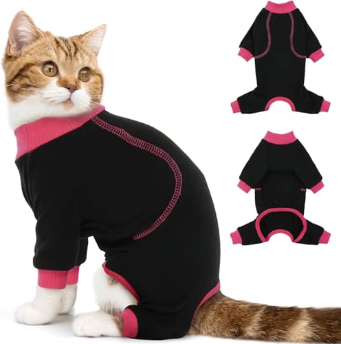 DENTRUN Katzen-Operationsanzug, Katzen-Nach-Operationsanzug, Katzenkleidung nur für Katzen, Kätzchen, Einteiler, Katzen-Outfit, E-Halsband, alternativer Katzenpullover, verlorenes Haar von DENTRUN