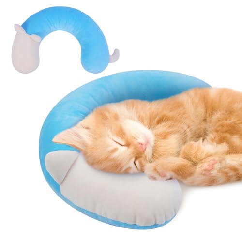 DENTRUN Kissen für Katzen Nackenkissen, Kissen für Katzen Waschbar, Katzen U-förmiges Kissen Zum Schlafen, Hundekissen Kleine Hunde Plüschtier Katze Kuscheltier DENTRUN Kissen für Katzen Nackenkissen, Kissen für Katzen Waschbar, Katzen U-förmiges Kissen Zum Schlafen, Hundekissen Kleine Hunde Plüschtier Katze Kuscheltier von DENTRUN