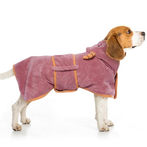 DENTRUN Hunde Bademantel Grosse Hunde mit Hut Weicher und Stark Wasserabsorbierend Hundebademantel Dog Bathrobe Labrador Schwimmen Strand (Rosa,L) DENTRUN Hunde Bademantel Grosse Hunde mit Hut Weicher und Stark Wasserabsorbierend Hundebademantel Dog Bathrobe Labrador Schwimmen Strand (Rosa,L) von DENTRUN