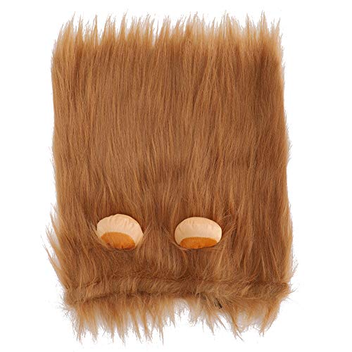DERCLIVE Löwe Mähne Perücke Kopfbedeckung Kostüm Halloween Kleidung Mähne Perücke für Hunde Haustier Kostüm Hellbraun von DERCLIVE