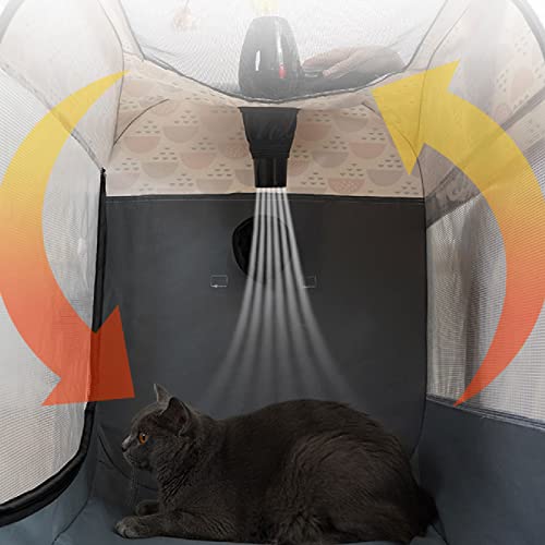 DERCLIVE Tragbare Haustier-Trocknungsbox, zusammenklappbares Zelt, Bad, Haartrocknungsraum für kleine Hunde und Katzen von DERCLIVE
