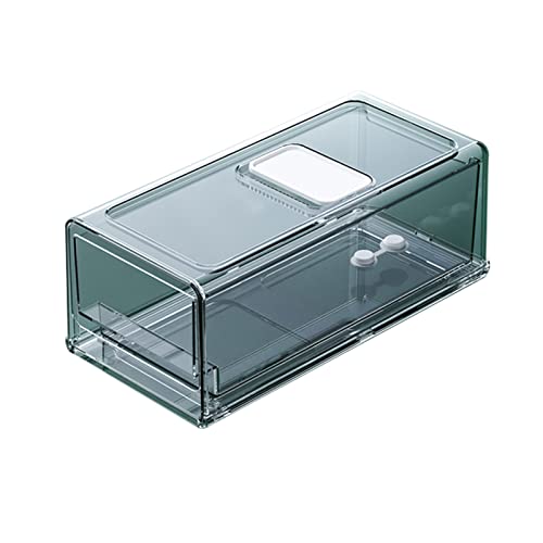 DERCLIVE Transparente Kühlschrankschublade, Aufbewahrungsbox, Kühlschrankbehälter, stapelbarer Ablauf-Organizer von DERCLIVE