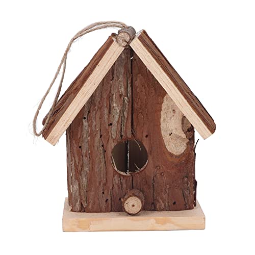 DERCLIVE Vogelhaus aus Holz zum Aufhängen, Retro-Stil, Tannenholz, Vogelhaus für den Außenbereich von DERCLIVE