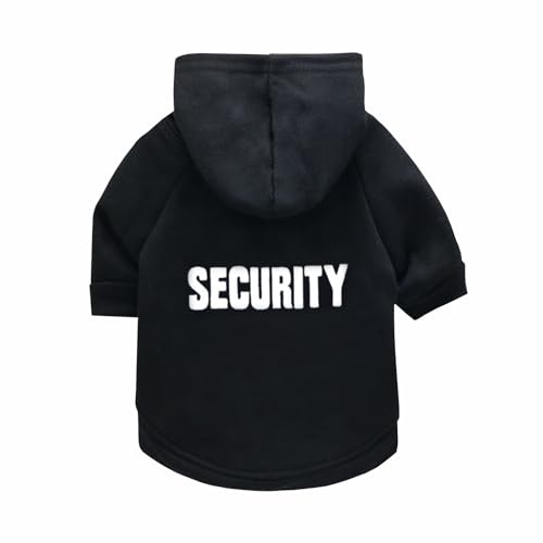 Sicherheits-Kapuzenpullover für Hunde, Winter-Sweatshirt, warme Jacke, Mantel, Hoodie für kleine und mittelgroße Hunde (Größe L, Schwarz) von DERUILA